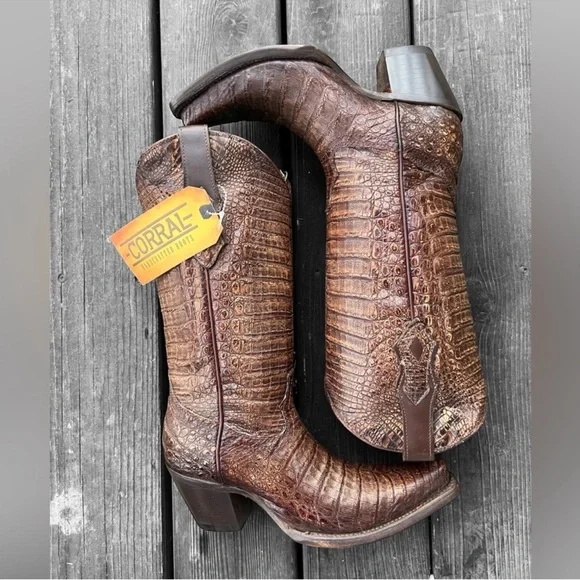 Corral Genuine Caiman Leather Boots C3997 MSRP: $1040 Size:7 NEW with tags & box - Picture 5 of 11